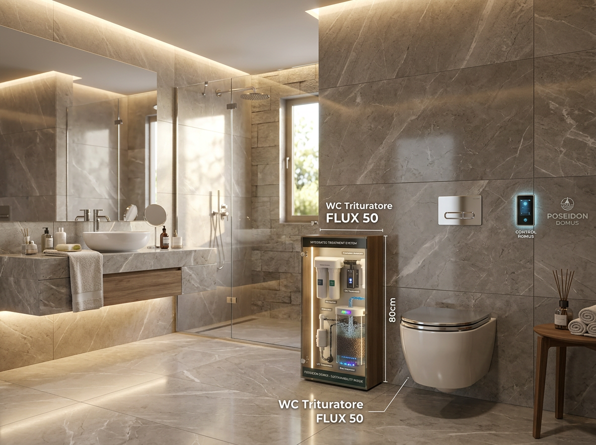 Page: WC Trituratore Techno FLUX 50 - Jonathan Sterling. Slot: poseidon domus solubilizzatore di cal